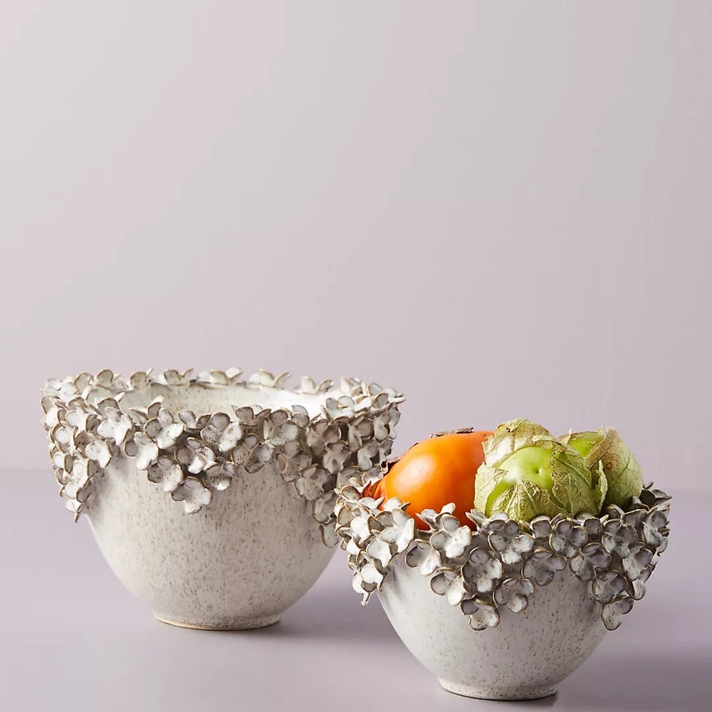 ANTHROPOLOGIE OREN POT BOWL DECORATIVE FLOWERS NEW